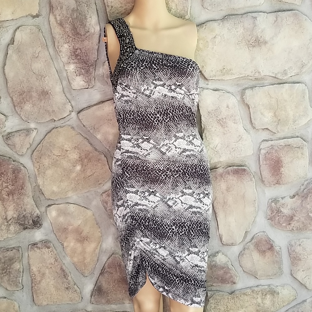 CHARLOTTE RUSSE | Snakeskin Jeweled Bodycon Dress